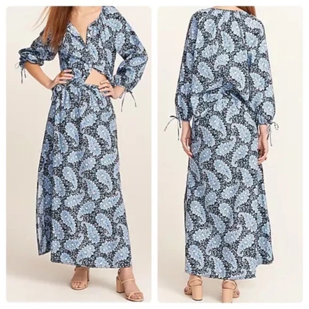 NWT J. Crew Collection Pull On Maxi Skirt In Ratti Pacific Paisley Print - Picture 3 of 12